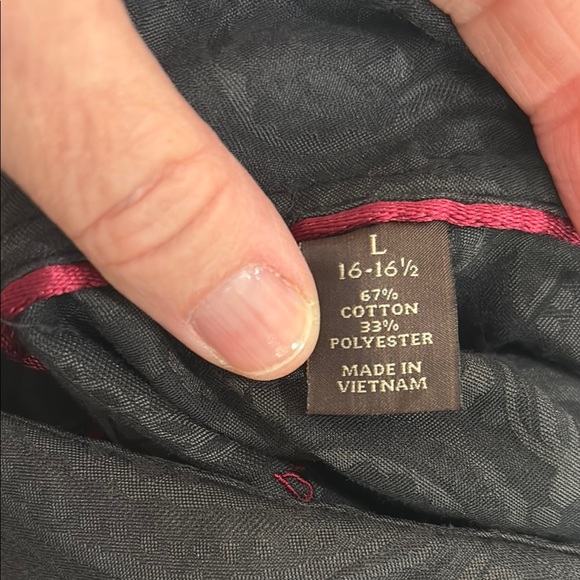 Tasso Elba black paisley dress/casual shirt. Men L. Excellent condition. Sharp! - Picture 6 of 9